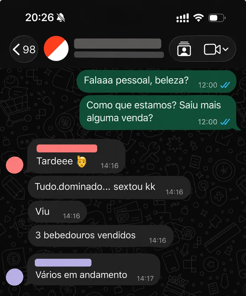 Print de conversa com cliente da ReAu comemorando resultados